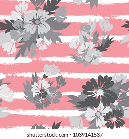 Elegant seamless pattern with abstract flowers, design elements. Floral  pattern for invitations, cards, print, gift wrap, manufacturing, textile, fabric, wallpapers