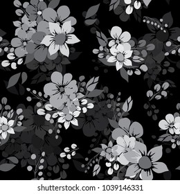 Elegant seamless pattern with abstract flowers, design elements. Floral  pattern for invitations, cards, print, gift wrap, manufacturing, textile, fabric, wallpapers