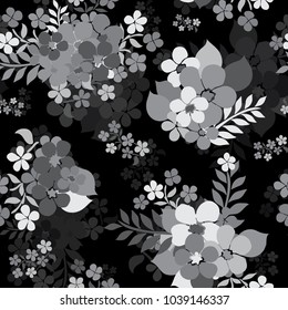 Elegant seamless pattern with  abstract flowers, design elements. Floral  pattern for invitations, cards, print, gift wrap, manufacturing, textile, fabric, wallpapers