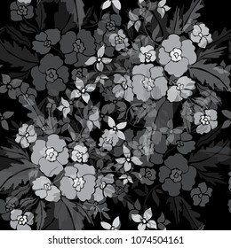 Elegant seamless pattern with abstract flowers, design elements. Floral  pattern for invitations, cards, print, gift wrap, manufacturing, textile, fabric, wallpapers