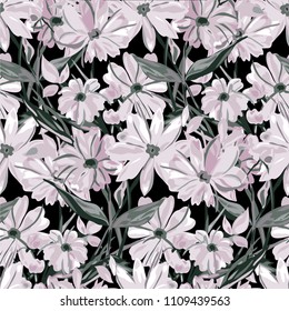 Elegant seamless pattern with abstract flowers, design elements. Floral  pattern for invitations, cards, print, gift wrap, manufacturing, textile, fabric, wallpapers