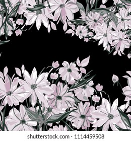 Elegant seamless pattern with abstract flowers, design elements. Floral  pattern for invitations, cards, print, gift wrap, manufacturing, textile, fabric, wallpapers