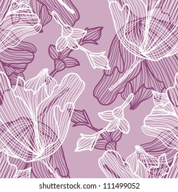 elegant seamless pattern with abstract flowers for your design
