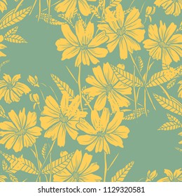 Elegant seamless pattern with abstract flowers, design elements. Floral  pattern for invitations, cards, print, gift wrap, manufacturing, textile, fabric, wallpapers