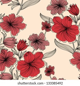 elegant seamless pattern with abstract flowers for your design