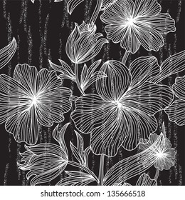 elegant seamless pattern with abstract flowers for your design