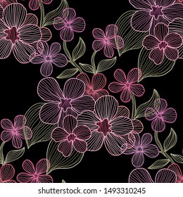 Elegant seamless pattern with abstract flowers, design elements. Floral  pattern for invitations, cards, print, gift wrap, manufacturing, textile, fabric, wallpapers