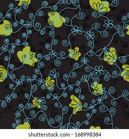 elegant seamless pattern with abstract flowers, design element