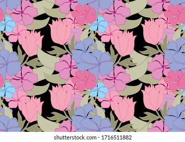 Elegant seamless pattern with abstract flowers, design elements. Floral  pattern for invitations, cards, print, gift wrap, manufacturing, textile, fabric, wallpapers