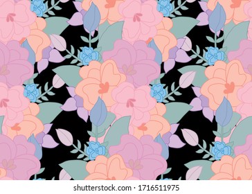 Elegant seamless pattern with abstract flowers, design elements. Floral  pattern for invitations, cards, print, gift wrap, manufacturing, textile, fabric, wallpapers