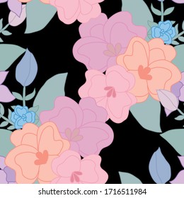 Elegant seamless pattern with abstract flowers, design elements. Floral  pattern for invitations, cards, print, gift wrap, manufacturing, textile, fabric, wallpapers