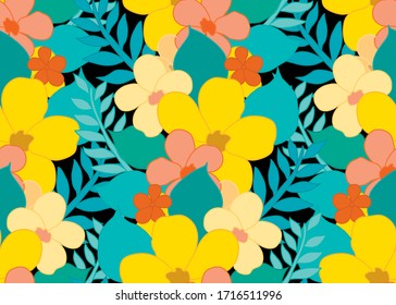 Elegant seamless pattern with abstract flowers, design elements. Floral  pattern for invitations, cards, print, gift wrap, manufacturing, textile, fabric, wallpapers