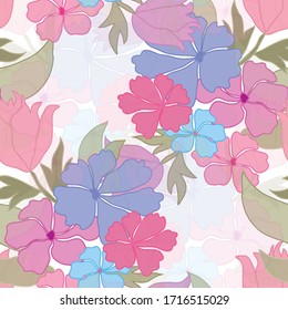 Elegant seamless pattern with abstract flowers, design elements. Floral  pattern for invitations, cards, print, gift wrap, manufacturing, textile, fabric, wallpapers