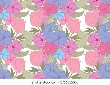 Elegant seamless pattern with abstract flowers, design elements. Floral  pattern for invitations, cards, print, gift wrap, manufacturing, textile, fabric, wallpapers
