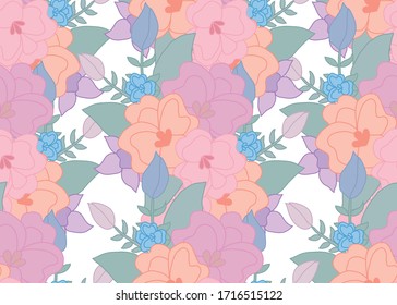 Diseño elegante y transparente con flores abstractas, elementos de diseño. Patrón floral para invitaciones, tarjetas, papel, envoltura de regalo, manufactura, textiles, tejidos, papeles pintados