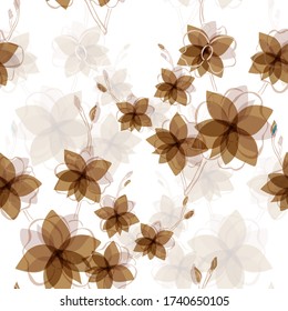 Elegant seamless pattern with abstract flowers, design elements. Floral  pattern for invitations, cards, print, gift wrap, manufacturing, textile, fabric, wallpapers