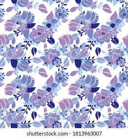 Elegant seamless pattern with abstract flowers, design elements. Floral  pattern for invitations, cards, print, gift wrap, manufacturing, textile, fabric, wallpapers