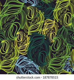 Elegant seamless pattern with abstract  flowers for your design.