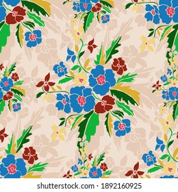 Elegant seamless pattern with abstract flowers, design elements. Floral  pattern for invitations, cards, print, gift wrap, manufacturing, textile, fabric, wallpapers