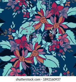 Elegantes, nahtloses Muster mit abstrakten Blumen, Designelementen. Blumenmuster für Einladungen, Karten, Druck, Geschenkverpackungen, Herstellung, Textilien, Gewebe, Wallpaper