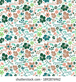 Elegant seamless pattern with abstract flowers, design elements. Floral  pattern for invitations, cards, print, gift wrap, manufacturing, textile, fabric, wallpapers