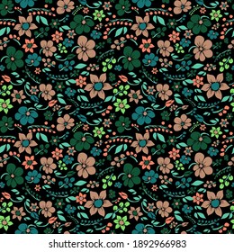 Elegant seamless pattern with abstract flowers, design elements. Floral  pattern for invitations, cards, print, gift wrap, manufacturing, textile, fabric, wallpapers