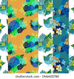 Elegant seamless pattern with abstract flowers, design elements. Floral  pattern for invitations, cards, print, gift wrap, manufacturing, textile, fabric, wallpapers