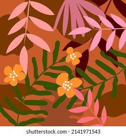 Elegant seamless pattern with abstract flowers, leaves, botanical design element.Floral pattern for invitations, cards, print,gift wrap,manufacturing, textile, fabric, wallpaper.