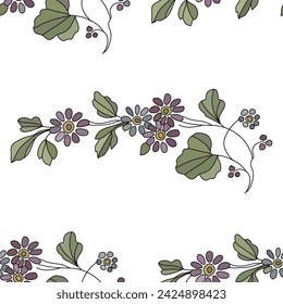 Elegant seamless pattern with abstract flowers, design elements. Floral  pattern for invitations, cards, print, gift wrap, manufacturing, textile, fabric, wallpapers