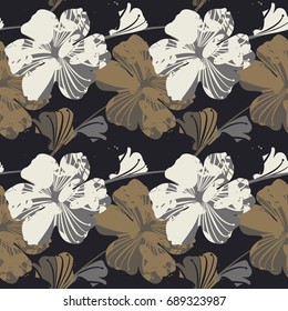 Elegant seamless pattern with abstract flowers can be used for design fabric, backgrounds, wrapping paper, package, covers, linen and more ideas.