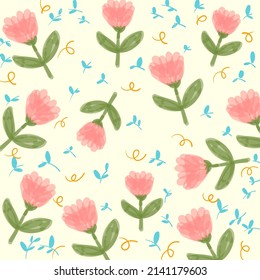 Elegant seamless pattern with abstract flowers,design elements. Floral pattern for invitation,cards, print, gift wrap,textile, fabric, wallpaper.