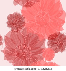 elegant seamless pattern with abstract hand drawn tulips for your design