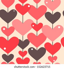 elegant seamless pattern with abstract hearts for your design