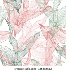 elegant seamless pattern with abstract leaves for your design