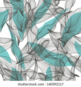 elegant seamless pattern with abstract leaves for your design
