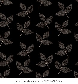 Patrón elegante sin fisuras con hojas abstractas, elementos de diseño. Patrón floral para invitaciones, tarjetas, impresiones, envolturas de regalo, manufactura, textiles, tejidos, papeles pintados