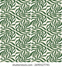 Elegant seamless pattern with abstract leaves. Vector illustration. 