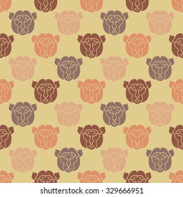 Elegant seamless pattern with abstract monkey symbols, design elements. Can be used for invitations, greeting cards, scrapbooking, print, gift wrap, manufacturing. Animal theme