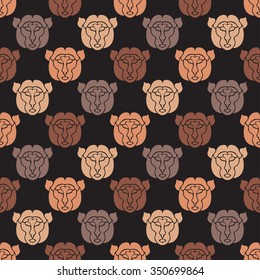 Elegant seamless pattern with abstract monkey symbols, design elements. Can be used for invitations, greeting cards, scrapbooking, print, gift wrap, manufacturing. Animal theme