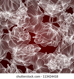 elegant seamless pattern with abstract roses for your design