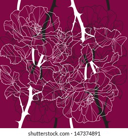 elegant seamless pattern with abstract roses for your design
