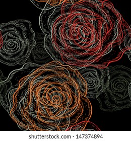 elegant seamless pattern with abstract roses for your design