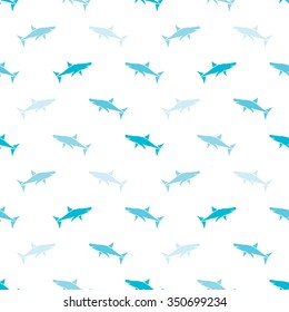 Elegant seamless pattern with abstract shark symbols, design elements. Can be used for invitations, greeting cards, scrapbooking, print, gift wrap, manufacturing. Sea life theme