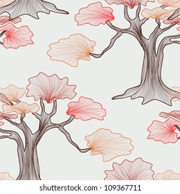 elegant seamless pattern with abstract trees for your design