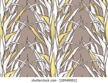 Elegant seamless pattern with agave plants, design elements. Floral  pattern for invitations, cards, print, gift wrap, manufacturing, textile, fabric, wallpapers. Succulents