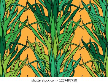 Elegant seamless pattern with agave plants, design elements. Floral  pattern for invitations, cards, print, gift wrap, manufacturing, textile, fabric, wallpapers. Succulents