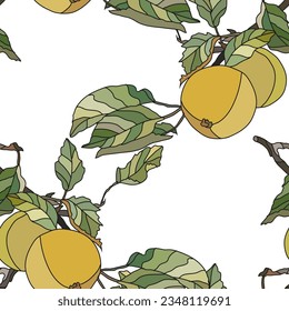 Elegant seamless pattern with apples, design elements. Fruit  pattern for invitations, cards, print, gift wrap, manufacturing, textile, fabric, wallpapers