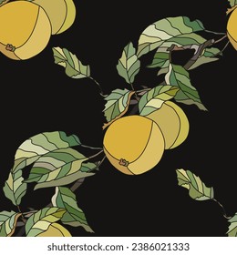Elegant seamless pattern with apples, design elements. Fruit  pattern for invitations, cards, print, gift wrap, manufacturing, textile, fabric, wallpapers