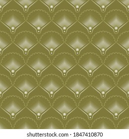 Elegante y sin fisuras en estilo art decó. Antecedentes con conchas para papel de pared, textiles, papel de envoltura. Ilustración del vector