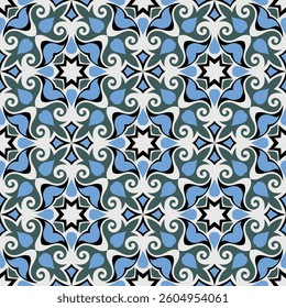 Elegant seamless pattern. Art forms are grouped and arranged in a specific order. Vector image for print, textile, packaging, interior design and your other projects.
